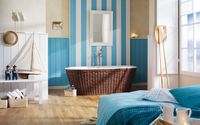 Maritimes Badezimmer mit Holzelementen, Trockenbau Maler Veit